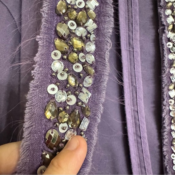 Draper’s & Damon’s Jacket Size L Purple Evening Beaded Blazer - Picture 14 of 16